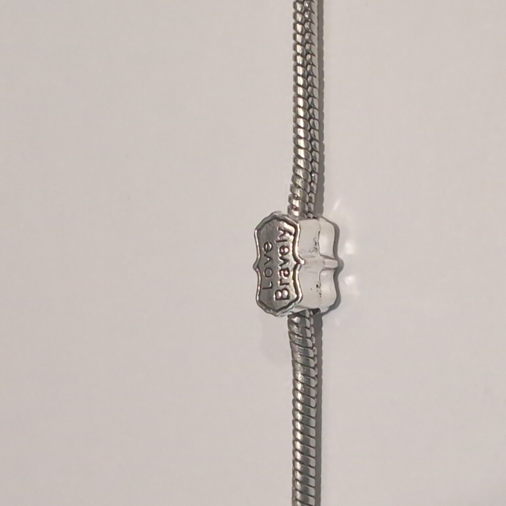 Silver Love Bravely Charm for Pandora‎ Style Bracelet